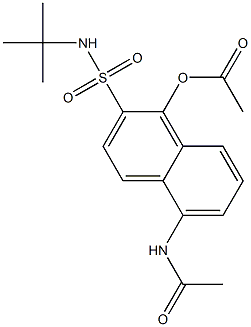 5-Acetylamino-1-acetoxy-N-tert-butyl-2-naphthalenesulfonamide Struktur