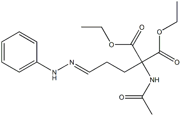 1-Acetylamino-4-(2-phenylhydrazono)-1,1-butanedicarboxylic acid diethyl ester Struktur