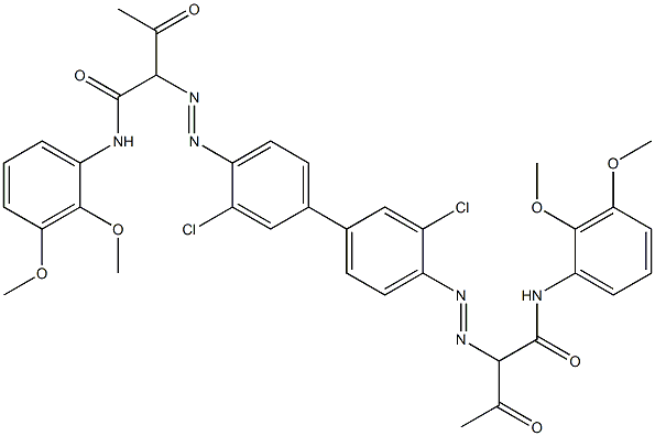 4,4'-Bis[[1-(2,3-dimethoxyphenylamino)-1,3-dioxobutan-2-yl]azo]-3,3'-dichloro-1,1'-biphenyl Struktur