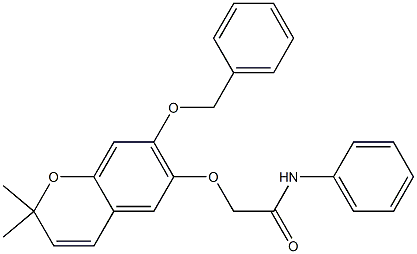 2,2-Dimethyl-7-(benzyloxy)-6-[[(phenylamino)carbonyl]methoxy]-2H-1-benzopyran Struktur