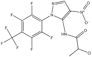 2-Chloro-N-[1-[2,3,5,6-tetrafluoro-4-(trifluoromethyl)phenyl]-4-nitro-1H-pyrazol-5-yl]propanamide Struktur