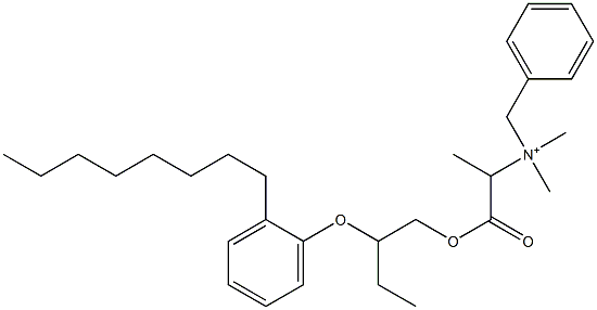 N,N-Dimethyl-N-benzyl-N-[1-[[2-(2-octylphenyloxy)butyl]oxycarbonyl]ethyl]aminium Struktur