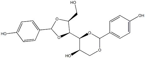 1-O,3-O:4-O,5-O-Bis(4-hydroxybenzylidene)-L-glucitol Struktur