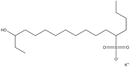 15-Hydroxyheptadecane-5-sulfonic acid potassium salt Struktur