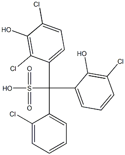 (2-Chlorophenyl)(3-chloro-2-hydroxyphenyl)(2,4-dichloro-3-hydroxyphenyl)methanesulfonic acid Struktur