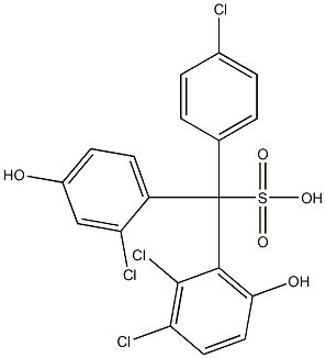 (4-Chlorophenyl)(2-chloro-4-hydroxyphenyl)(2,3-dichloro-6-hydroxyphenyl)methanesulfonic acid Struktur