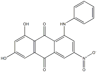 1-Anilino-6,8-dihydroxy-3-nitroanthraquinone Struktur