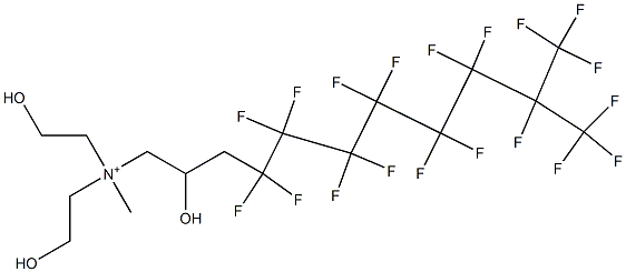 4,4,5,5,6,6,7,7,8,8,9,9,10,11,11,11-Hexadecafluoro-2-hydroxy-N,N-bis(2-hydroxyethyl)-N-methyl-10-(trifluoromethyl)-1-undecanaminium Struktur