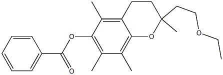 2-(2-Ethoxyethyl)-2,5,7,8-tetramethyl-3,4-dihydro-2H-1-benzopyran-6-ol benzoate Struktur