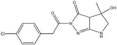 2-(4-Chlorophenylacetyl)-3a,4,5,6-tetrahydro-4-hydroxy-4-methylpyrrolo[2,3-c]pyrazol-3(2H)-one Struktur