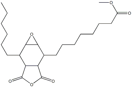 4,5-Epoxy-3-hexyl-6-[7-(methoxycarbonyl)heptyl]cyclohexane-1,2-dicarboxylic anhydride Struktur