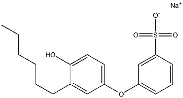 4'-Hydroxy-3'-hexyl[oxybisbenzene]-3-sulfonic acid sodium salt Struktur