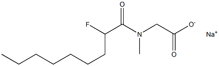 N-(2-Fluorononanoyl)-N-methylglycine sodium salt Struktur