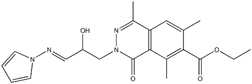 4,6,8-Trimethyl-2-(2-hydroxy-3-pyrrolizinopropyl)-1-oxo-1,2-dihydrophthalazine-7-carboxylic acid ethyl ester Struktur