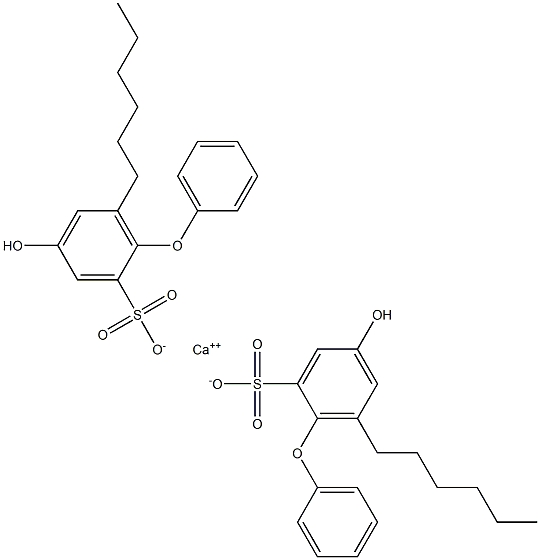 Bis(4-hydroxy-6-hexyl[oxybisbenzene]-2-sulfonic acid)calcium salt Struktur