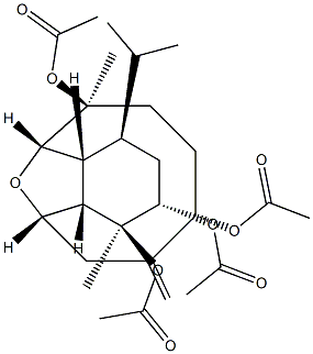 (1S,2S,4R,4aR,5S,6S,9S,12S,12aS)-1,2,6,9-Tetraacetoxytetradecahydro-1,6-dimethyl-10-methylene-4-isopropyl-5,12-epoxybenzocyclodecene Struktur