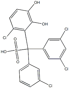 (3-Chlorophenyl)(3,5-dichlorophenyl)(6-chloro-2,3-dihydroxyphenyl)methanesulfonic acid Struktur