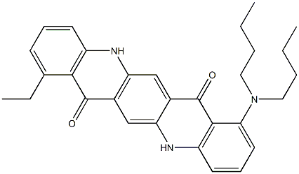 1-(Dibutylamino)-8-ethyl-5,12-dihydroquino[2,3-b]acridine-7,14-dione Struktur