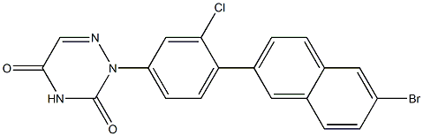 2-[4-(6-Bromo-2-naphthalenyl)-3-chlorophenyl]-1,2,4-triazine-3,5(2H,4H)-dione Struktur