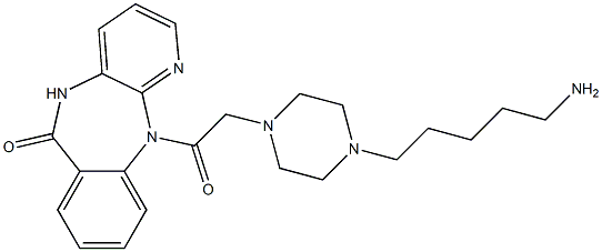 5,11-Dihydro-11-[[4-(5-aminopentyl)-1-piperazinyl]acetyl]-6H-pyrido[2,3-b][1,4]benzodiazepin-6-one Struktur