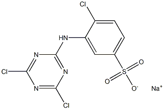 4-Chloro-3-(4,6-dichloro-1,3,5-triazin-2-ylamino)benzenesulfonic acid sodium salt Struktur