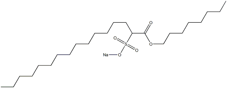 2-(Sodiosulfo)hexadecanoic acid octyl ester Struktur