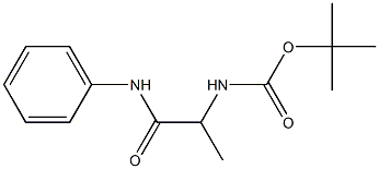 N-(Phenyl)-2-[(tert-butoxycarbonyl)amino]-2-methylacetamide Struktur