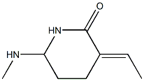 (E)-2-Ethylidene-5-(methylamino)pentanoic acid lactam Struktur