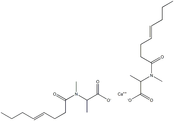 Bis[2-[N-methyl-N-(4-octenoyl)amino]propionic acid]calcium salt Struktur