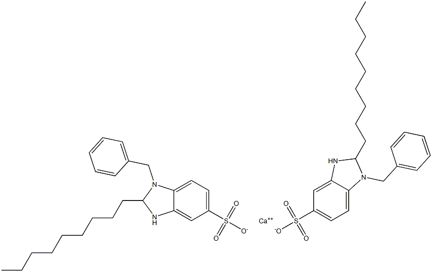 Bis(1-benzyl-2,3-dihydro-2-nonyl-1H-benzimidazole-5-sulfonic acid)calcium salt Struktur