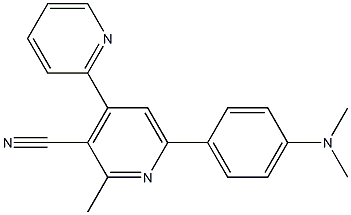 2-Methyl-4-(2-pyridyl)-6-(4-dimethylaminophenyl)pyridine-3-carbonitrile Struktur