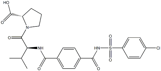 (2S)-1-[(2S)-2-[4-[(4-Chlorophenyl)sulfonylaminocarbonyl]benzoylamino]-3-methyl-1-oxobutyl]pyrrolidine-2-carboxylic acid Struktur