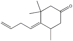 3,5,5-Trimethyl-4-(3-buten-1-ylidene)-1-cyclohexanone Struktur