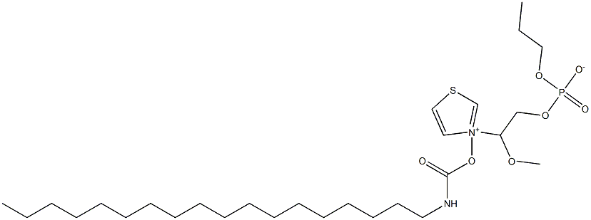 Phosphoric acid (S)-2-methoxy-3-(octadecylcarbamoyloxy)propyl 2-[(thiazol-3-ium)-3-yl]ethyl ester Struktur