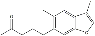 3,5-Dimethyl-6-(4-oxopentyl)benzofuran Struktur