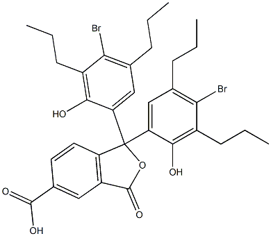 1,1-Bis(4-bromo-2-hydroxy-3,5-dipropylphenyl)-1,3-dihydro-3-oxoisobenzofuran-5-carboxylic acid Struktur