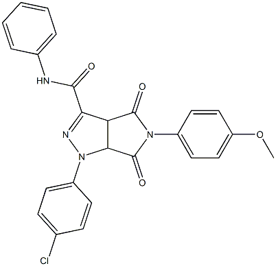 1,3a,4,5,6,6a-Hexahydro-4,6-dioxo-N-phenyl-5-(4-methoxyphenyl)-1-(4-chlorophenyl)pyrrolo[3,4-c]pyrazole-3-carboxamide Struktur