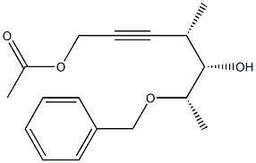 (4S,5S,6S)-4-Methyl-6-(benzyloxy)-2-heptyne-1,5-diol 1-acetate Struktur