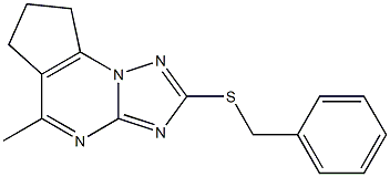 2-Benzylthio-7,8-dihydro-5-methyl-6H-cyclopenta[e][1,2,4]triazolo[1,5-a]pyrimidine Struktur