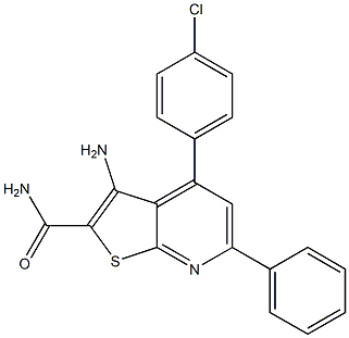 3-Amino-6-phenyl-4-(4-chlorophenyl)thieno[2,3-b]pyridine-2-carboxamide Struktur