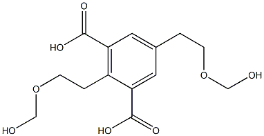 2,5-Bis[2-(hydroxymethoxy)ethyl]isophthalic acid Struktur