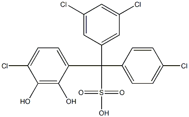 (4-Chlorophenyl)(3,5-dichlorophenyl)(4-chloro-2,3-dihydroxyphenyl)methanesulfonic acid Struktur