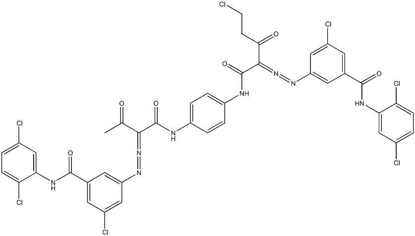 3,3'-[2-(Chloromethyl)-1,4-phenylenebis[iminocarbonyl(acetylmethylene)azo]]bis[N-(2,5-dichlorophenyl)-5-chlorobenzamide] Struktur