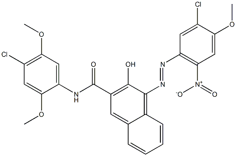 4-(3-Chloro-4-methoxy-6-nitrophenylazo)-N-(4-chloro-2,5-dimethoxyphenyl)-3-hydroxy-2-naphthamide Struktur