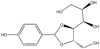 2-O,3-O-(4-Hydroxybenzylidene)-D-glucitol Struktur