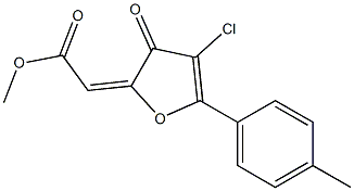 2-Methoxycarbonylmethylene-4-chloro-5-(4-methylphenyl)furan-3(2H)-one Struktur