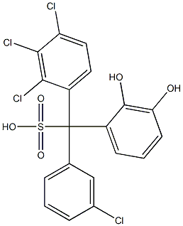 (3-Chlorophenyl)(2,3,4-trichlorophenyl)(2,3-dihydroxyphenyl)methanesulfonic acid Struktur