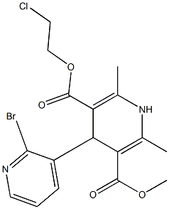 4-(2-Bromopyridin-3-yl)-1,4-dihydro-2,6-dimethylpyridine-3,5-dicarboxylic acid 3-methyl 5-(2-chloroethyl) ester Struktur