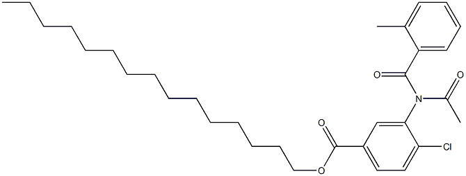 3-[(2-Methylphenylcarbonyl)acetylamino]-4-chlorobenzoic acid pentadecyl ester Struktur