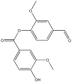 4-Hydroxy-3-methoxybenzoic acid (4-formyl-2-methoxyphenyl) ester Struktur